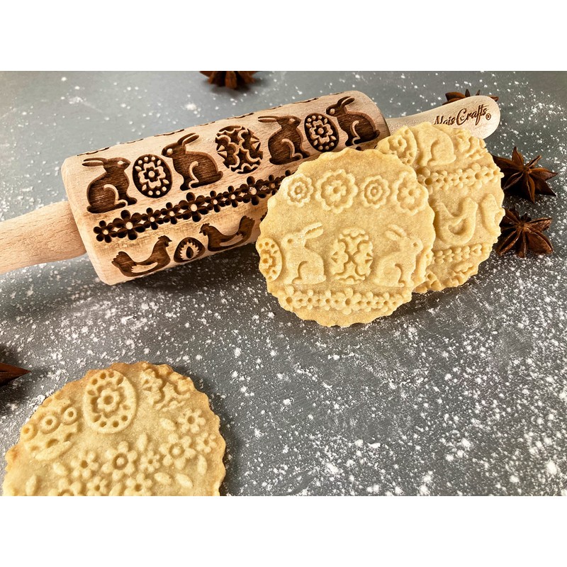 Easter Set of 3 Children's Rolling Pins for Homemade Pastries