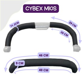 PROTEC TIF | Pack of Neoprene Covers Compatible with CYBEX MIOS Handlebars and Handle