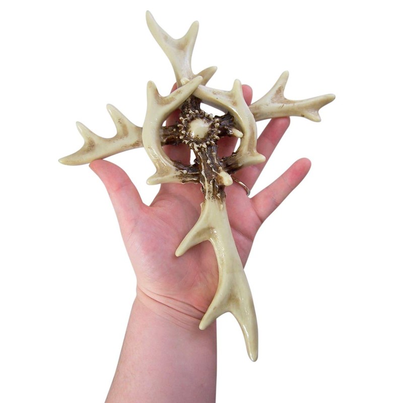 Rustic Antler Wall Cross 10 1/4 Inch