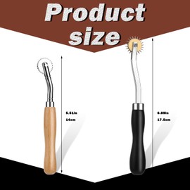 2 PCS Tracing Wheel with Wooden Handle Stainless Steel Pounce Wheel, Point Sewing Tracing Wheel for Sewing Patterns, Rotary Perforator, Overstitch Wheel, Perforation Cutter