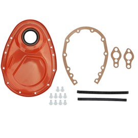 Timing Chain Cover Gasket Seal Bolts Kit Metal for SBC 283 327 305 350 383 400 Engines Orange