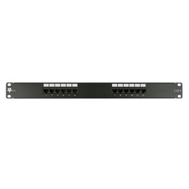 Vertical Cable Cat6 12 Port 19" Horizontal Rackmount 1U Patch Panel