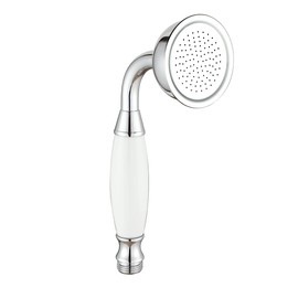 Wussh Bathroom Classic Traditional Brass Telephone Hand Shower Head Polished Chrome and Ceramic Handheld Showerheads