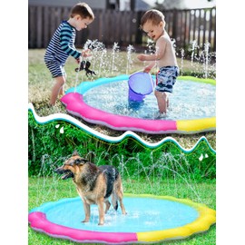 Jasonwell Splash Pad Sprinkler for Kids Splash Play Mat Outdoor Water Toys Inflatable Splash Pad Baby Toddler Pool Boys Girls Children Outside Backyard Dog Sprinkler Pool Age 1 2 3 4 5 6 7 8 9 XL