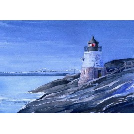 Bella Terra Castle Hill Lighthouse Newport Rhode Island Narragansett Bay Notecards - Boxed Set of 6