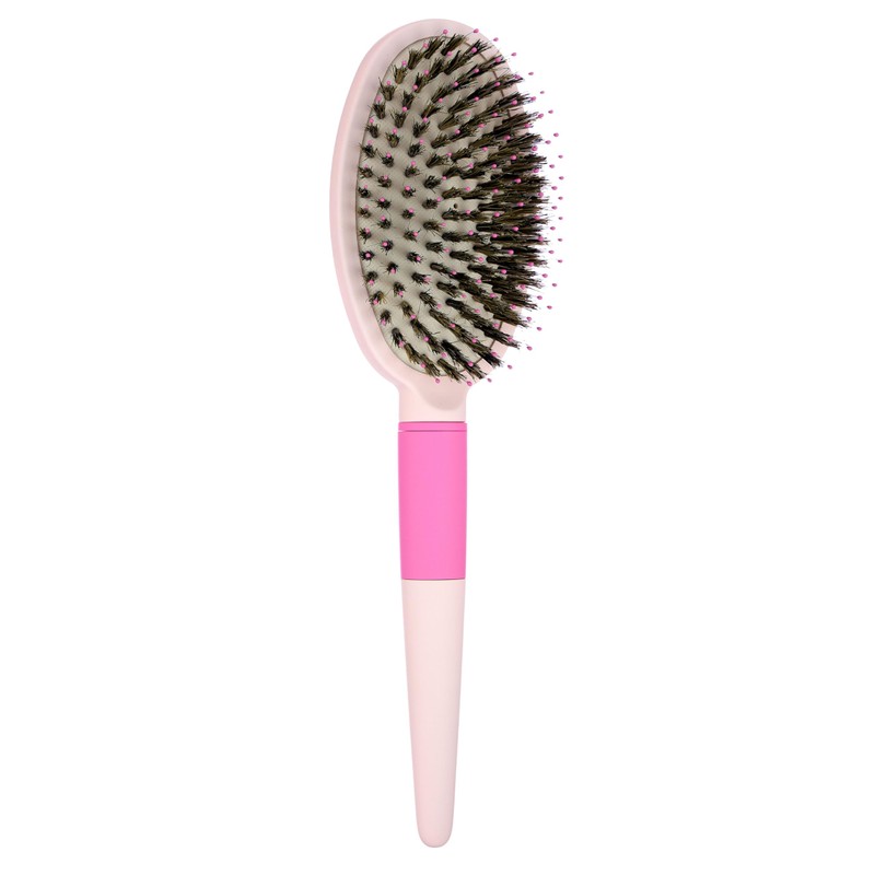 Mixed Bristle Oval Hair Brush w/Soft Touch handle for Frizz-Free,