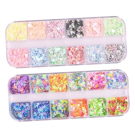 OATIPHO Nail Art Confetti Glitter Sequins for Manicure Bright Shiny Colors Safe Material for Celebrations and Creative Nail Designs
