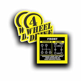 Transmission Shift Pattern Sticker Decal Compatible with Jeep, Willys Or CJ May Fit Transmission and Transfer Case Models Dana 300 NP435, 4 Speed, Twin Stick - 3 x 3.25 inch Plus 4WD Decals