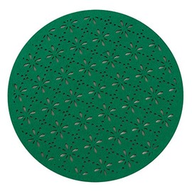 SARO LIFESTYLE 5108.G15R Provato Collection 100% Felt Cutwork Placemats (Set of 4), 15", Green