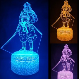 Mzcyfuy 3D Night Light, 16 Color Changing Cartoon USB Desk Lamp Illusion Lighting with Remote Control for Home Decor Gift for Kids (4)