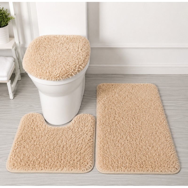 3-Piece Bathroom Rug Set for Floor Comfort – Soft Washable