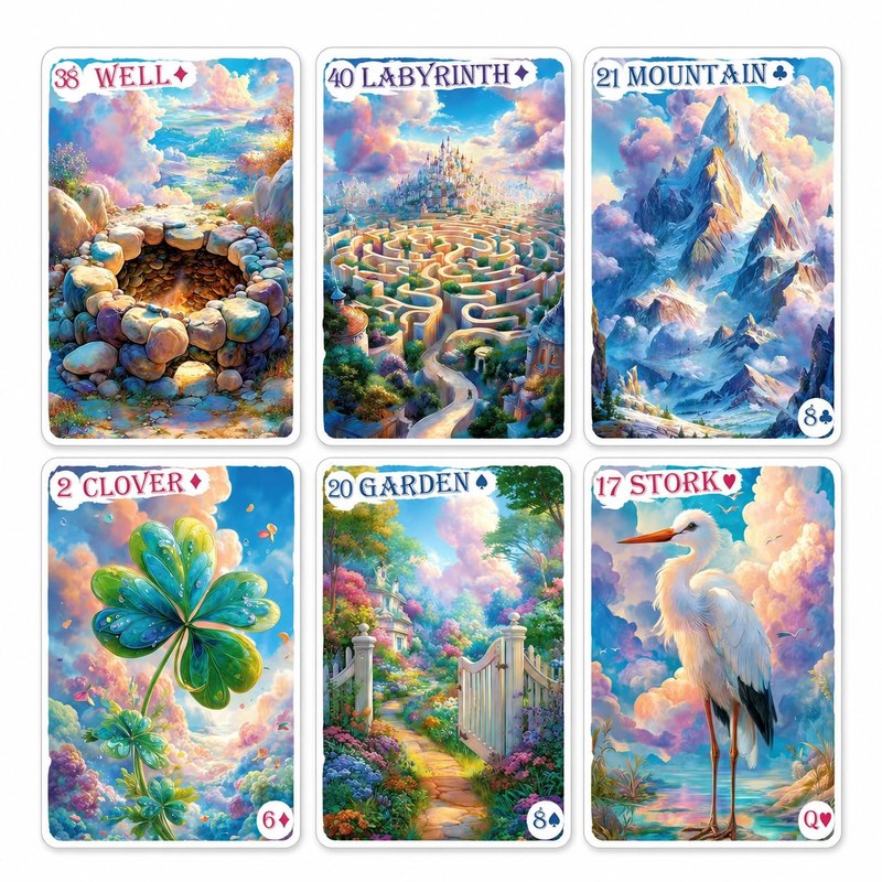pailing Dreamy Lenormand Deck for Beginners, 42-Card Expanded Fortune Telling