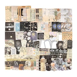 AUXIN 200 Pcs Vintage Scrapbook Supplies Pack for Art Junk Journal Planners Journaling Bullet, Artistic Celestial Notebook Collage Album Aesthetic Picture Supplies DIY Paper Stickers Craft Kits