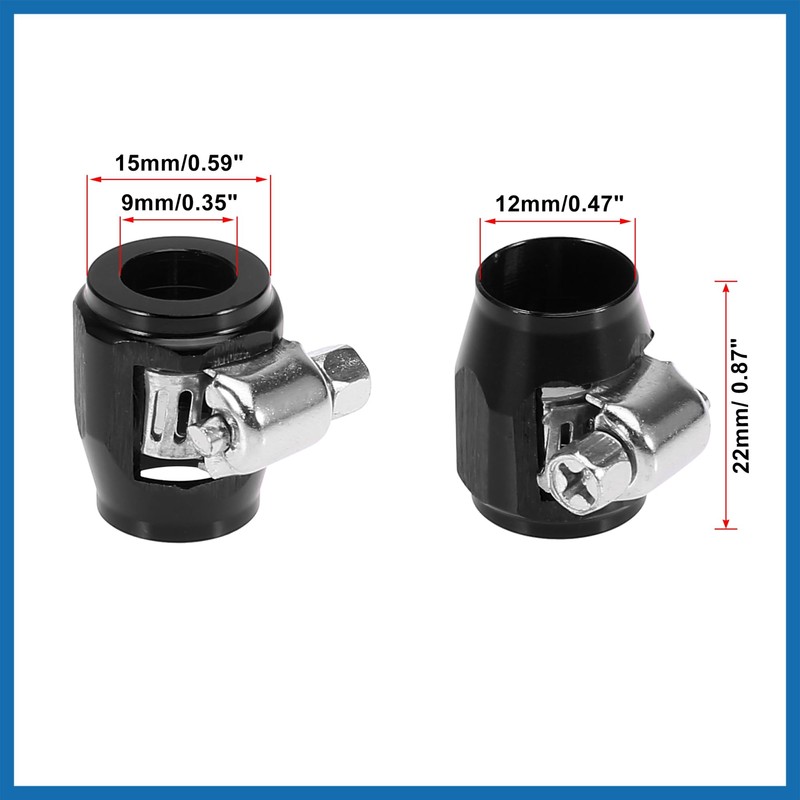 A ABSOPRO 4pcs AN4 Hex Black Car Hose Finisher Clamp