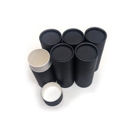 Contenedores de desodorante vacíos de cartón y desodorante, 2.5 onzas, estilo push-up, relleno superior, reutilizable y biodegradable (paquete de 6, negro)