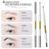 Eyebrow Pencil Black,1.5mm Micro Brow Pencil Dual-Ended,Waterproof Eyebrow Pencils with