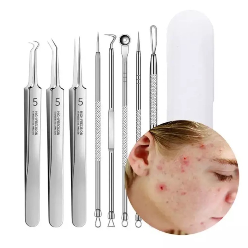 압출기 피부 블랙헤드 도구 8종세트 관리 Blackhead Removal Tool 8-Piece