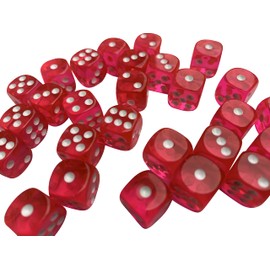 10 X 12MM TRANSLUCENT DICE (PINK)