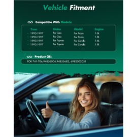 SCITOO Power Window Lift Regulator fit 1993-1997 for Geo Prizm for Toyota Corolla Front Left Driver Side with Motor 94856004 94855682 6982002051