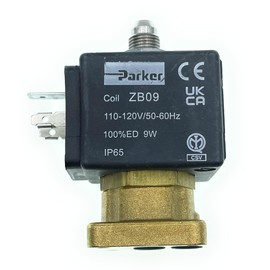 MacMaxe 3-way Solenoid Valve - ZB09 9W Coil - Replacement for Various Espresso Machines (110, Volts)