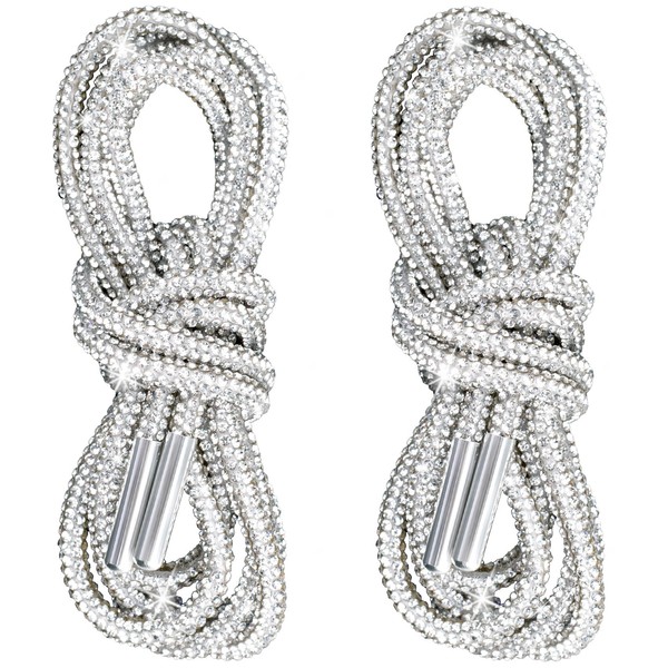 Pndeyo 2pcs Glitter Rhinestone String, Sparkly Crystal Hoodie Drawstring, Bling
