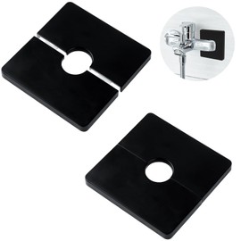 2PCS Shower Arm Flange, Plastic Square Escutcheon Plate Black Plates Self-Adhesive Plumbing Cover Plates for Covering Gaps Holes, for 20mm/0.78 Inch Diameter Pipe