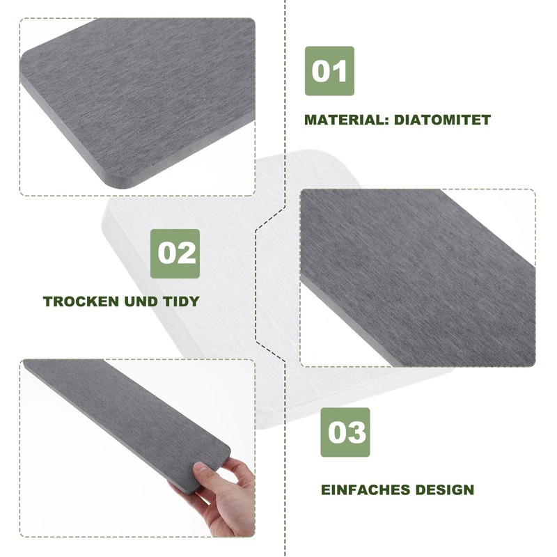 Absorbent Diatomite Coasters for Bathroom - Pack of 6 Water