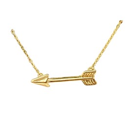 Horizontal Arrow Pendant Necklace (Gold Tone) Miss Fit Boutique