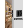 goldenwarm Matte Black Pocket Door Lock, Zinc Alloy Black Pocket