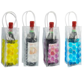 Vivo Weinflaschenkühler, Kühltaschengel, Tragetasche, Partygeschenk, Spaß, Picknick, Outdoor, eisgekühlt. blau