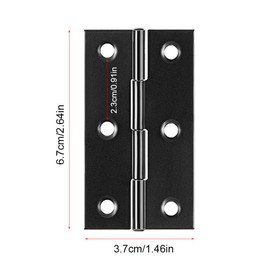 Stainless Steel Hinges Connector, Door Hinges Foldable, Stainless Steel Door Hinges, Folding Rear Hinges, Hinges Foldable, Pack of 10, with 60 Screws, Black