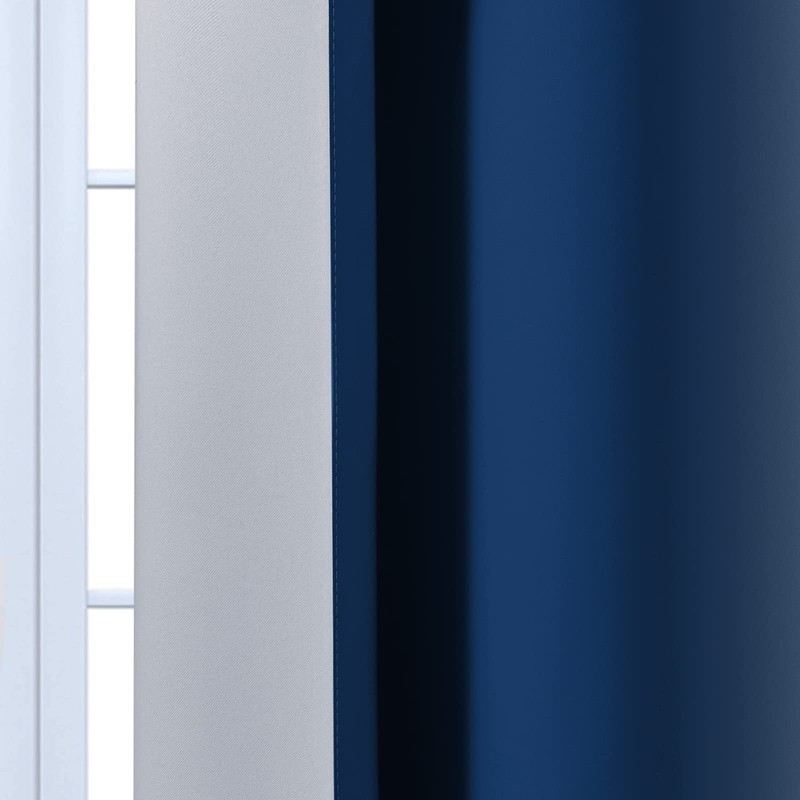 Yakamok 72 Inch Length Light Blocking Grommet Window Drapes,Blue and