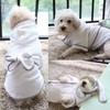 Dog Bathrobe, Microfiber Fast Drying Absorbent Hooded Bath Towel White