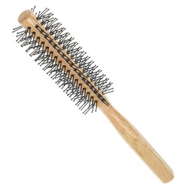 Baluue Wooden Round Hair Styling Brush Compact Blow Drying Brush for Curly Hair Ergonomic Schima Handle for Easy Control for Home Use Durable Reliable Design