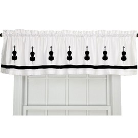 Cello Musical Instrument Window Valance Curtain - In Your Choice of Colors - Custom Made