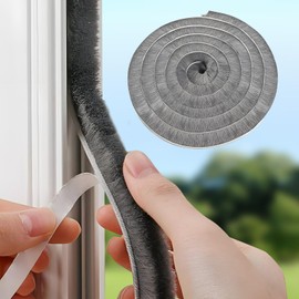 33 Ft Gray Self-Adhesive Soundproofing Weather Stripping for Doors and Windows, 0.35" Wide x 0.6" Thick