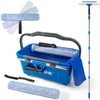 Window Cleaning Kit with Bucket, Squeegee, Scrubber & 80in Handle,