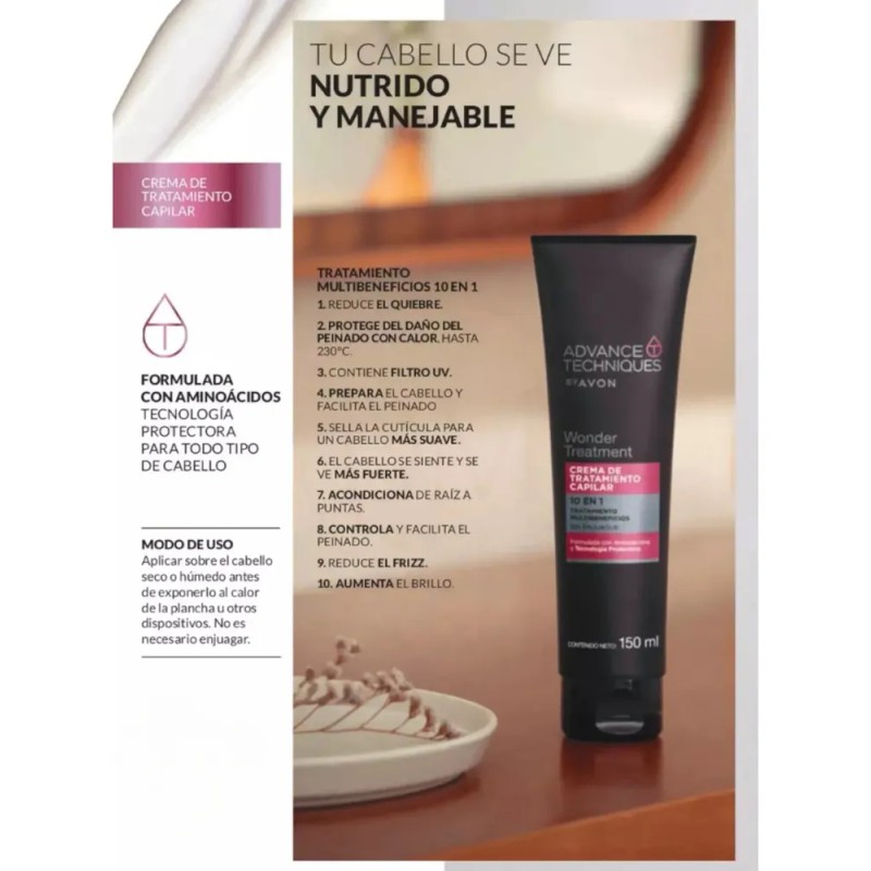Crema Tratamiento Capilar 10 En 1 Advance Techniques Avon