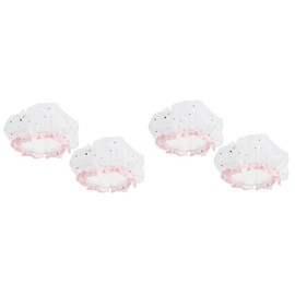 Housoutil 4pcs Satin Shower Caps for Women Elastic Bathing Caps for Hair Material for Bathing and Hair Care Stylish Star Pattern
