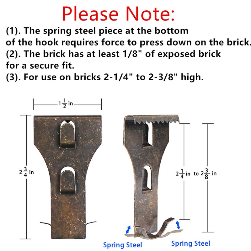 9 Pack Brick Wall Clips for Hanging Pictures Wall Spring