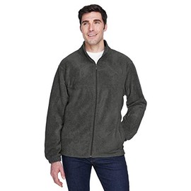 Harriton Men's 8 oz. Full-Zip Fleece M CHARCOAL