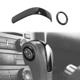 PDKLIN for Mustang Gear Shift Knob Trim Cover Compatible with Ford Mustang 2013 2014 Carbon Fiber Interior Accessories 2pcs