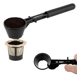 Brew Addicts Coffee Scoop for Keurig Reusable K Cups | Coffee Spoon for Other Single Serve Refillable Capsules Keurig Accessories | Black
