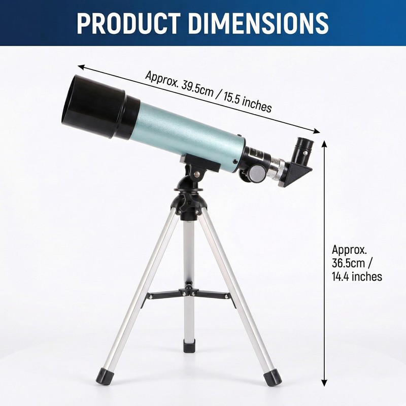 Telescope for Beginners, 90X Portable Astronomical Refractor with 15" Tabletop
