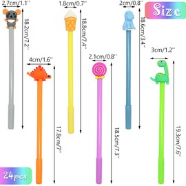 LONTOM 20PCS Cute Cartoon Gel Pens, 0.5mm Novelty Pen Black Gel Ink Pens Cartoon Animal Smooth Ballpoint Pen for Birthday Present School Prize Student Gift Fun Girl Pens