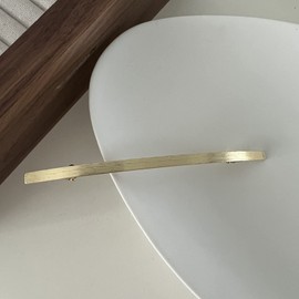 EZ PEACH Women's Barrette, Large, Simple, Fine Line, Semi-Matt, Pipe, Metal Hair Accessories, Hair Clip, Hair Accessory (Gold)