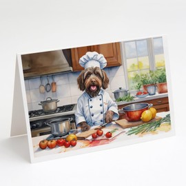 Caroline's Treasures Wirehaired Pointing Griffon The Chef Greeting Cards Pack of 8 Blank Cards with Envelopes Whimsical A7 Size 5x7 Blank Note Cards