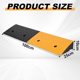 Nisorpa 2" Rise Rubber Curb Ramp Heavy Duty Vehicle Loading Ramps, Load Capacity 10 Ton, 39.3 X 5.9 X 2 in Driveway Threshold Ramp Sidewalk Ramps for Garage Truck Wheelchair Vehicles,1 Pack