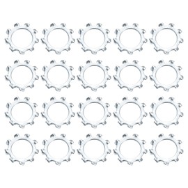 uxcell M10 50Pcs External Tooth Washers, Carbon Steel Zinc Plated Tooth Locking Ring Washers Quick Speed Star Nut Locking Fastener, White