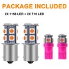 GLOFE 3Pcs Pink Interior Map Dome Light LED Bulbs Compatible